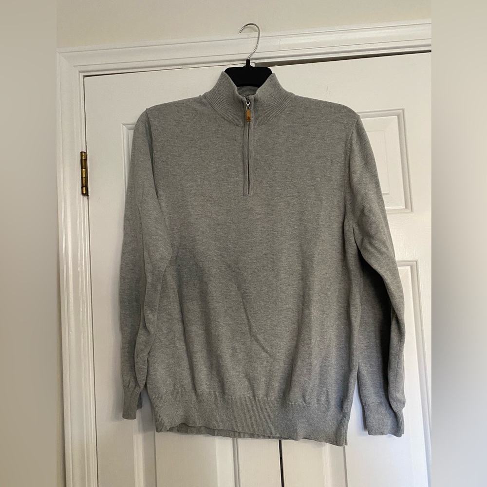 Robert Talbott Carmel 1/4 zip Cashmere blend gray